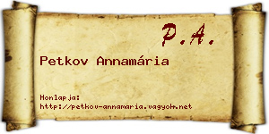Petkov Annamária névjegykártya